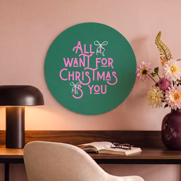 Akoestisch schilderij - Kerst - Tekst - Roze - Groen — 6