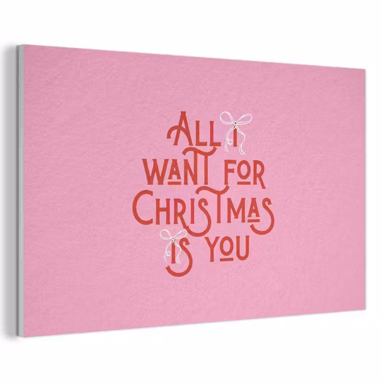 Akoestisch schilderij - Tekst - Kerst - Roze - Rood — 1