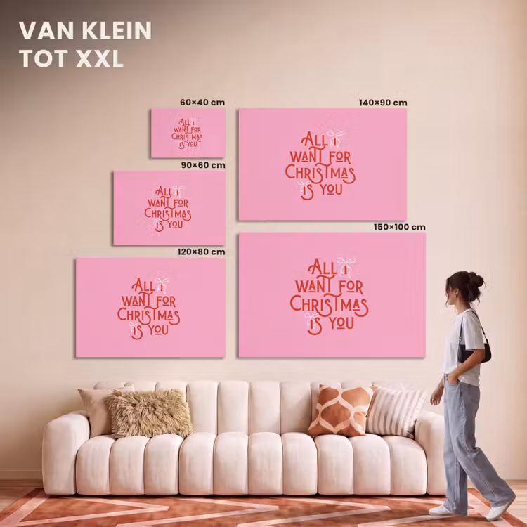 Akoestisch schilderij - Tekst - Kerst - Roze - Rood — 7