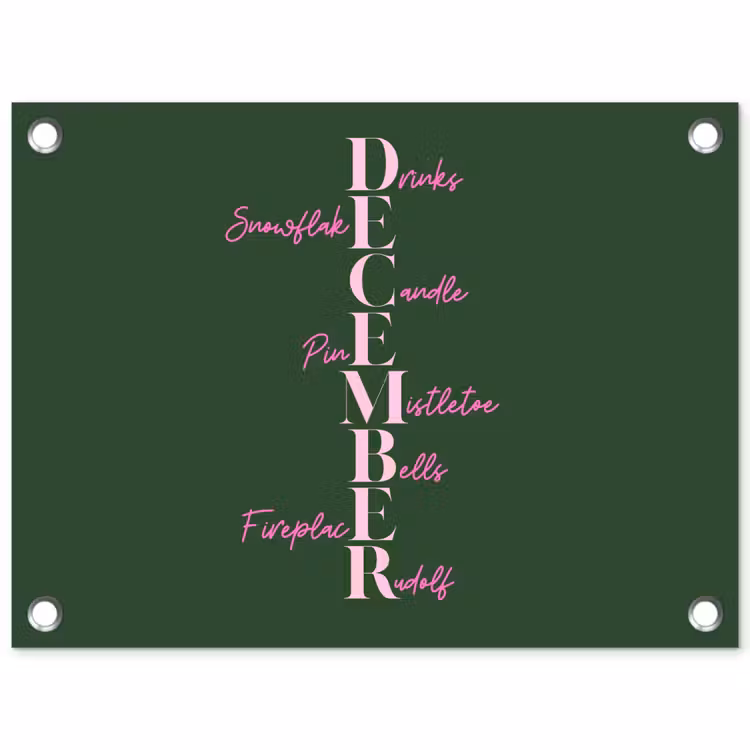 Tuinposter - December - Tekst - Kerst - Groen — 1