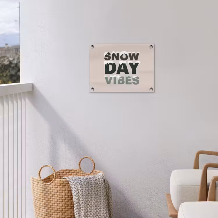 Tuinposter - Sneeuw - Tekst - Kerst - Beige — 3