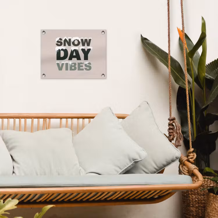 Tuinposter - Sneeuw - Tekst - Kerst - Beige — 5