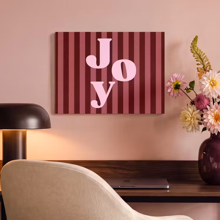 Akoestisch schilderij - Joy - Kerst - Tekst - Roze — 6