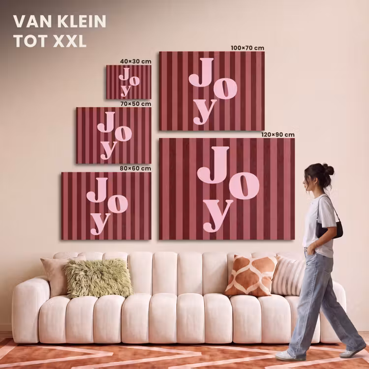 Akoestisch schilderij - Joy - Kerst - Tekst - Roze — 7