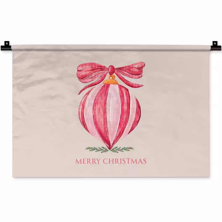 Wandkleed - Kerst - Kerstbal - Tekst