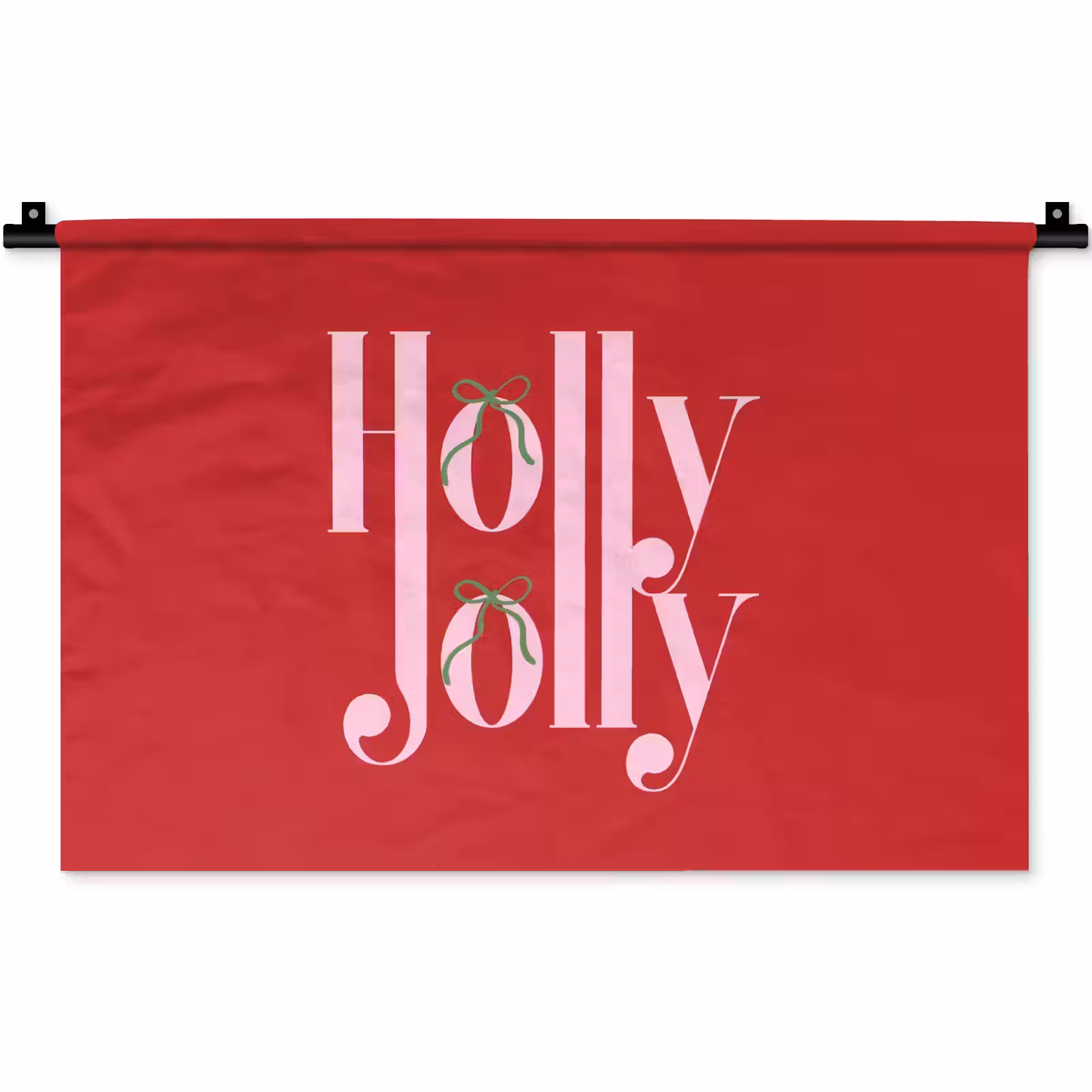 Wandkleed - Kerst - Roze - Rood - Tekst — 1