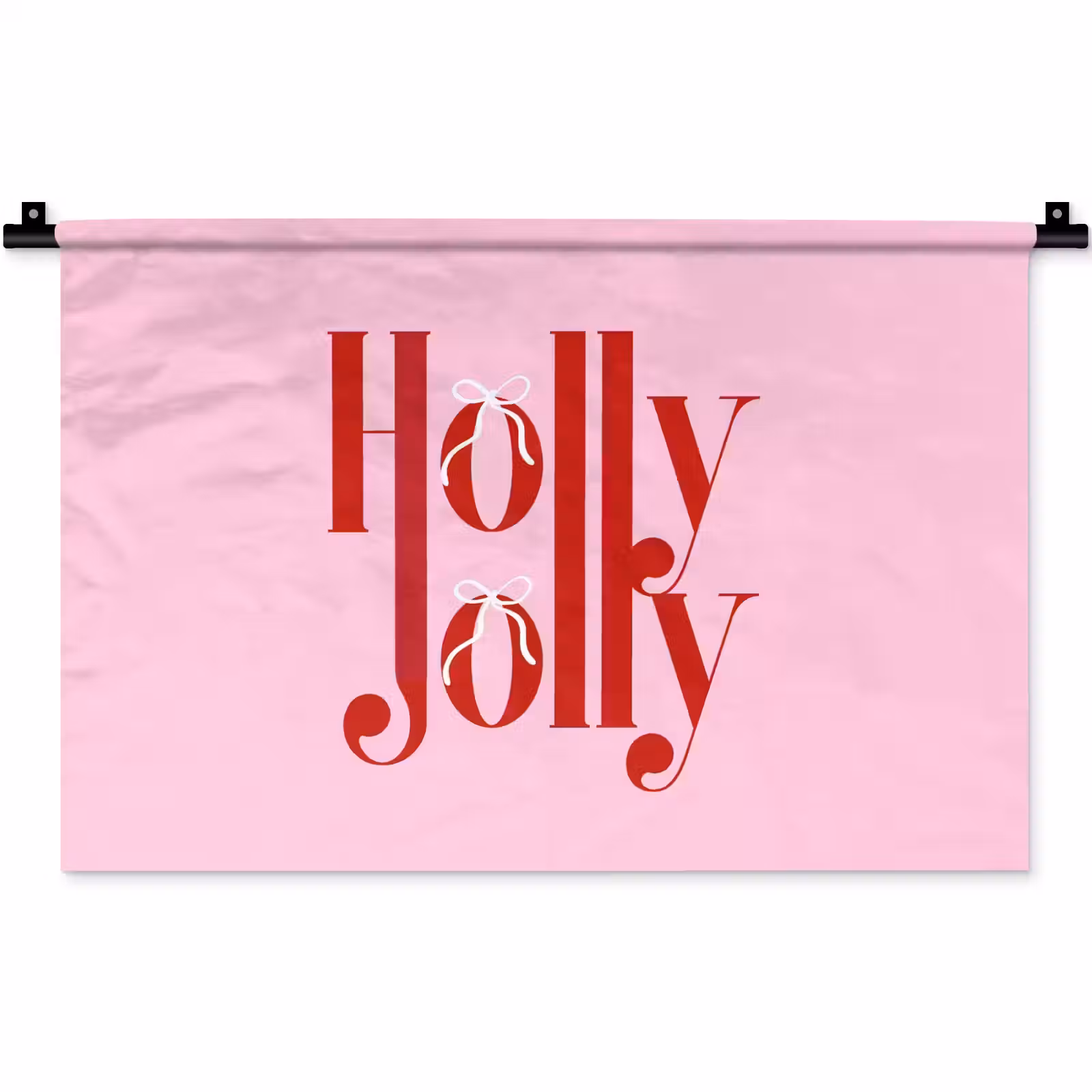 Wandkleed - Kerst - Tekst - Rood - Roze — 1