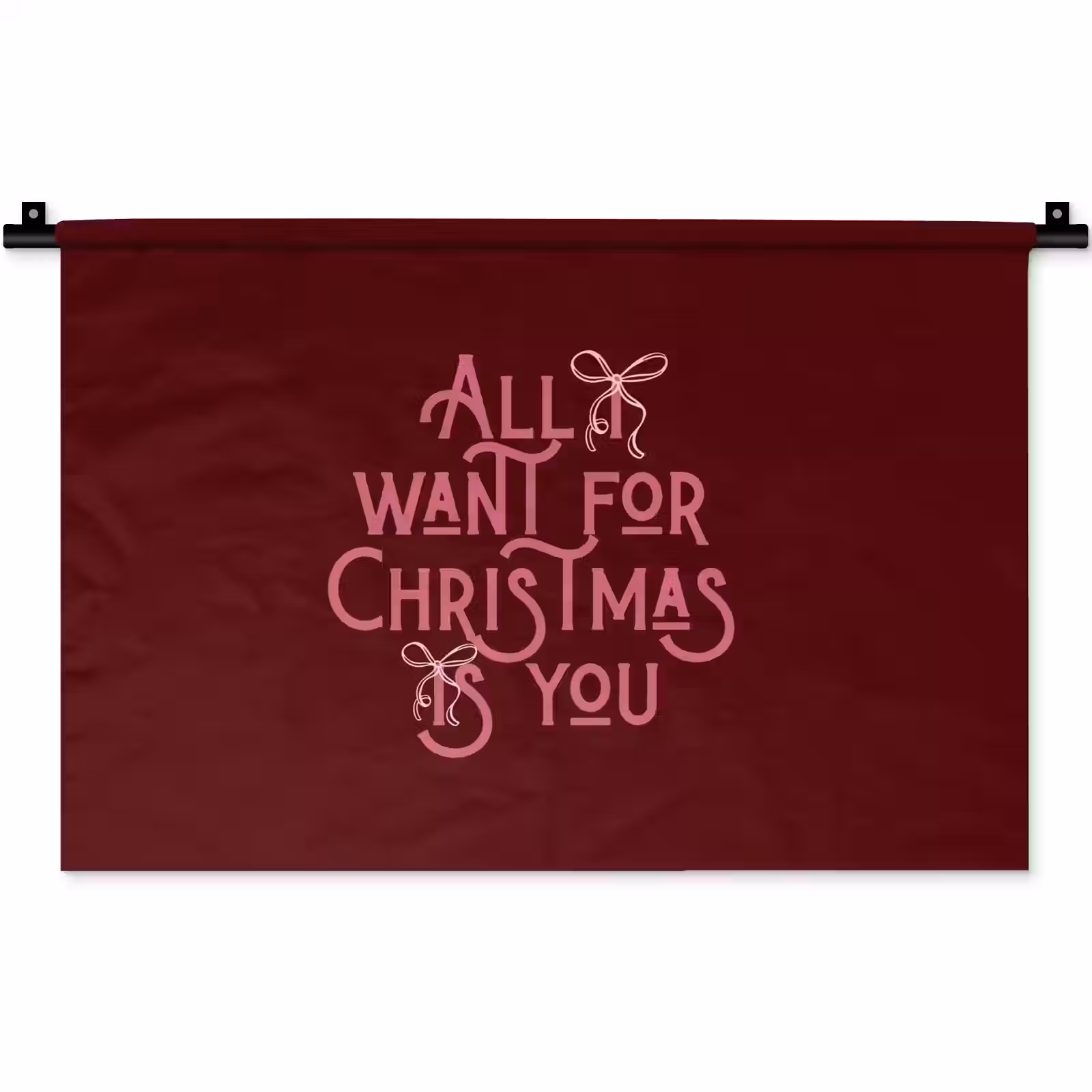 Wandkleed - Tekst - Kerst - Rood - Roze — 1