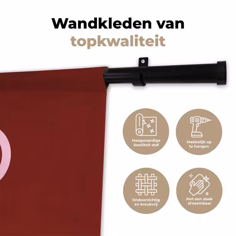Wandkleed - Joy - Kerst - Animatie - Rood - Roze — 3