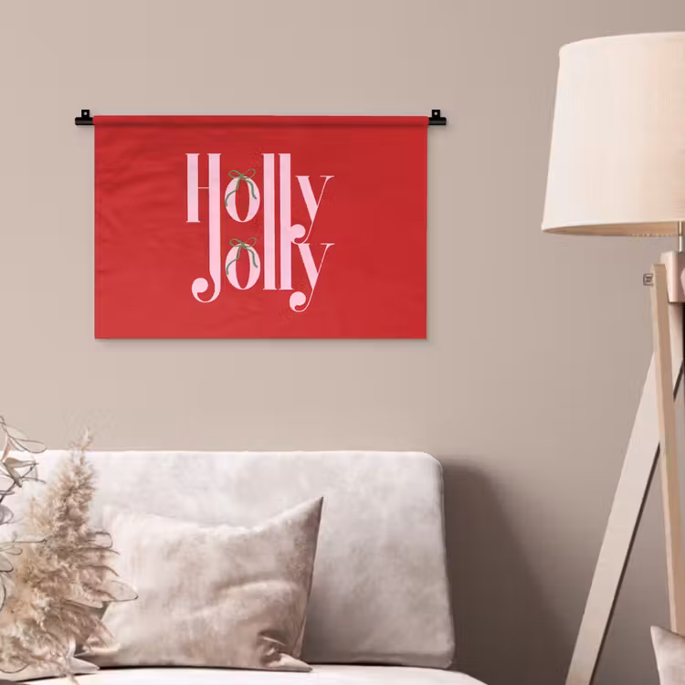 Wandkleed - Kerst - Roze - Rood - Tekst — 2
