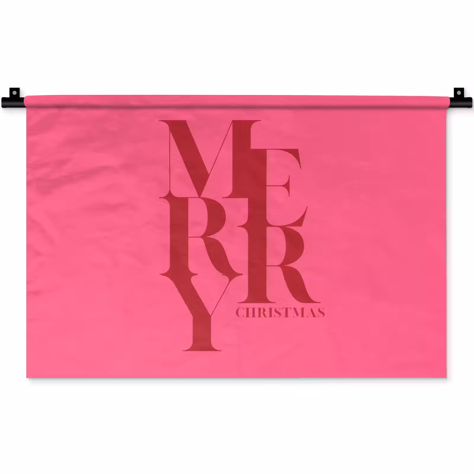 Wandkleed - Merry - Tekst - Kerst - Roze — 1