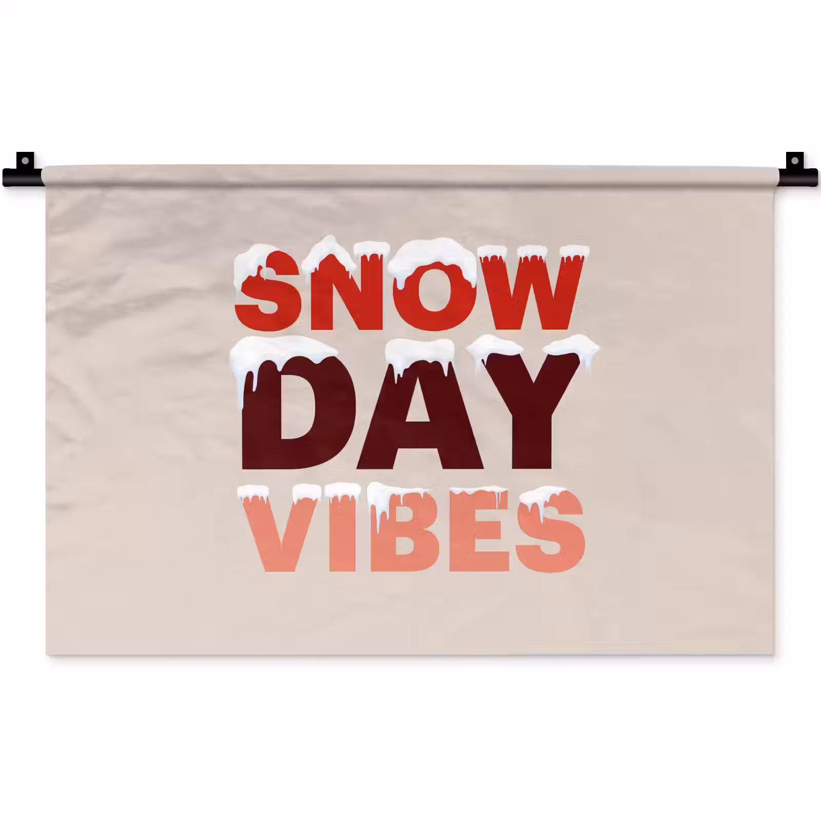 Wandkleed - Sneeuw - Kerst - Tekst - Rood — 1