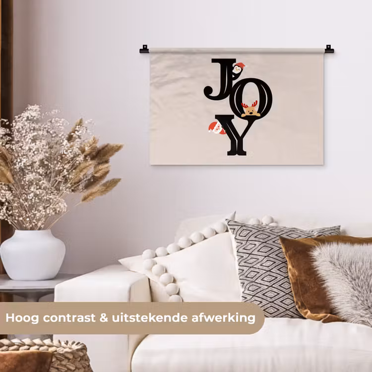 Wandkleed - Joy - Animatie - Zwart - Kerst — 4