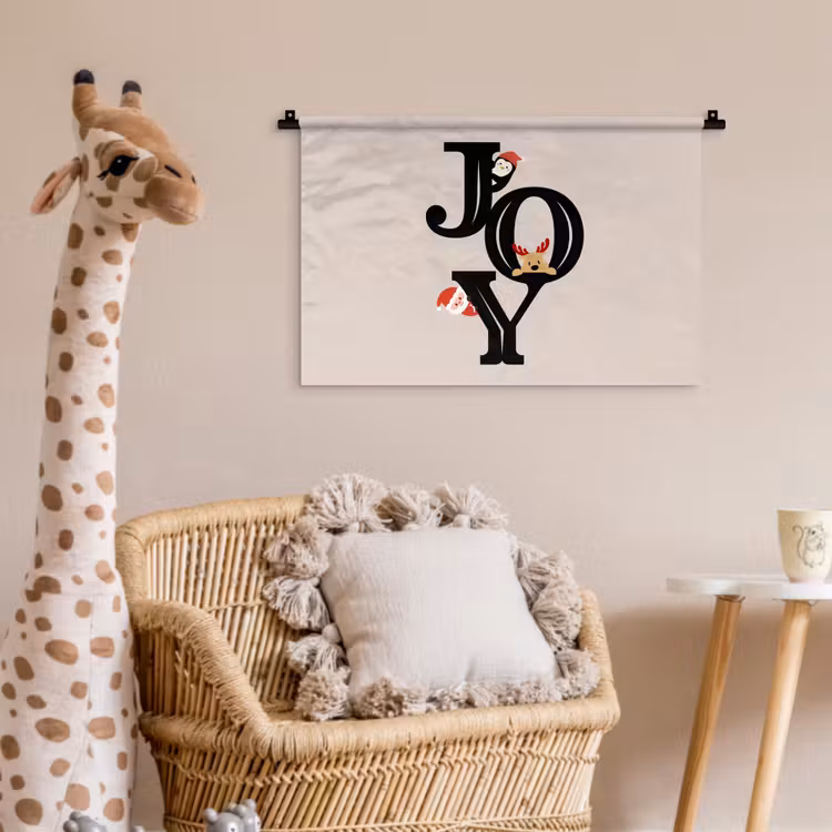 Wandkleed - Joy - Animatie - Zwart - Kerst — 5