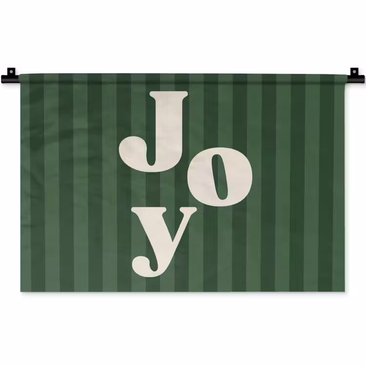 Wandkleed - Joy - Kerst - Tekst - Groen — 1
