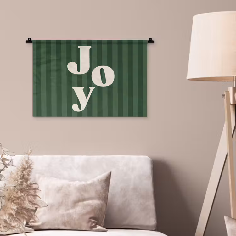 Wandkleed - Joy - Kerst - Tekst - Groen — 2