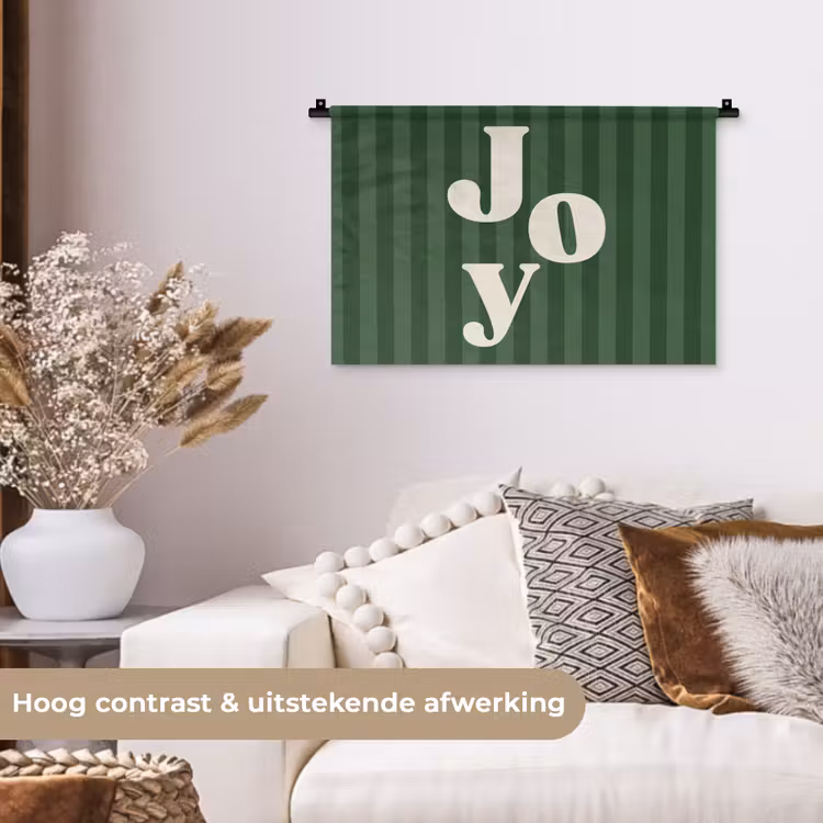 Wandkleed - Joy - Kerst - Tekst - Groen — 4
