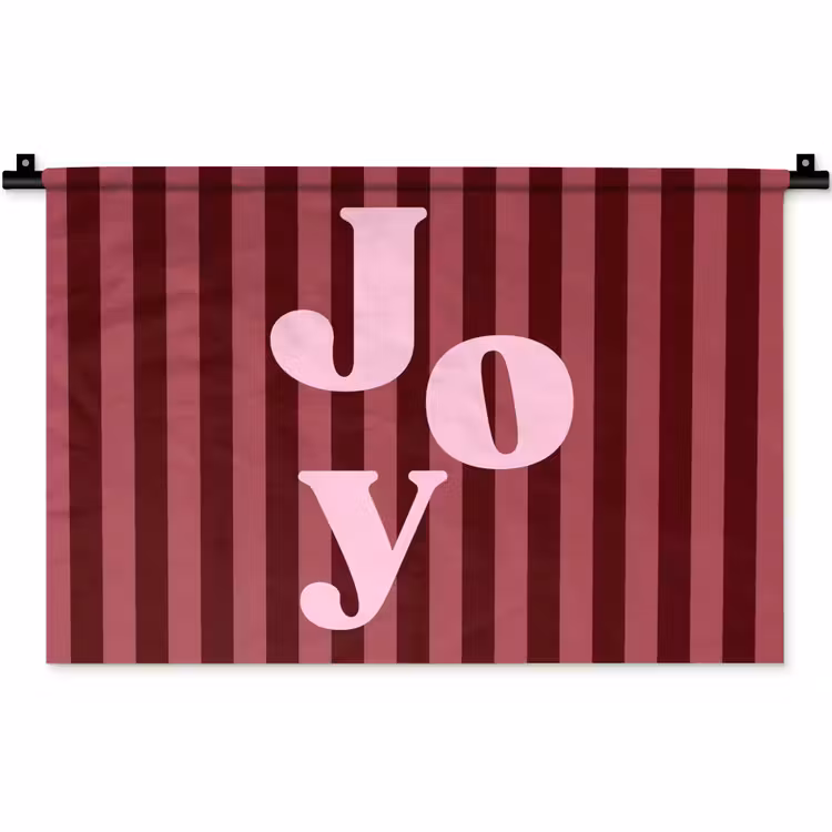 Wandkleed - Joy - Kerst - Tekst - Roze — 1