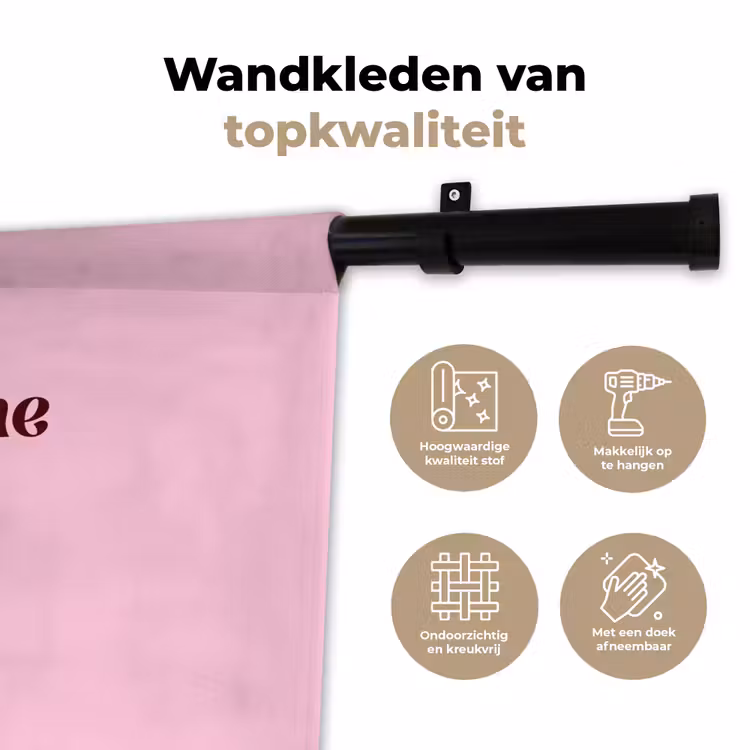 Wandkleed - Kerst - Snoep - Tekst - Bruin - Roze — 3