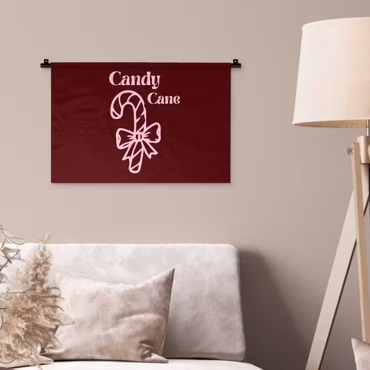 Wandkleed - Kerst - Snoep - Tekst - Roze — 2