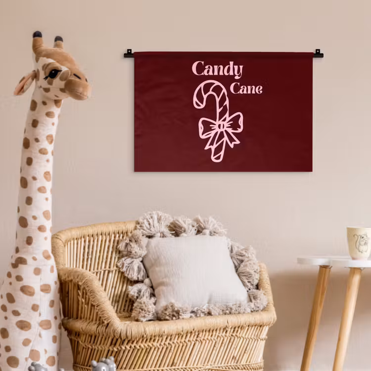 Wandkleed - Kerst - Snoep - Tekst - Roze — 5