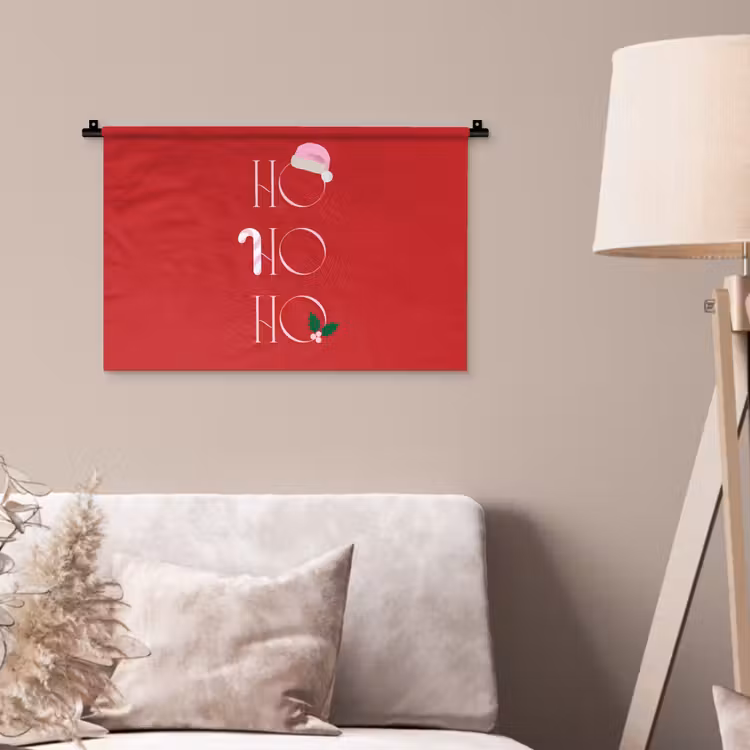 Wandkleed - Kerst - Tekst - illustratie - Rood — 2