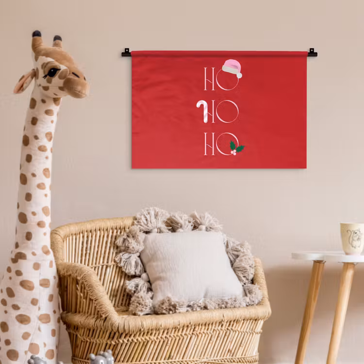 Wandkleed - Kerst - Tekst - illustratie - Rood — 5