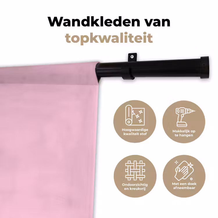 Wandkleed - Kerst - Tekst - Roze - Illustratie — 3