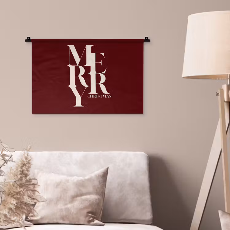 Wandkleed - Merry - Tekst - Donker - Rood — 2