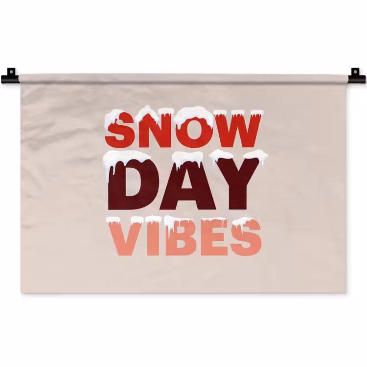 Wandkleed - Sneeuw - Kerst - Tekst - Rood — 1