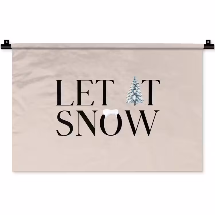 Wandkleed - Tekst - Kerst - Sneeuw — 1