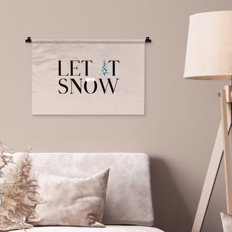 Wandkleed - Tekst - Kerst - Sneeuw — 2
