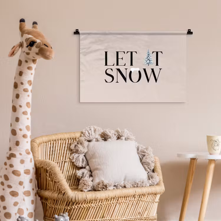 Wandkleed - Tekst - Kerst - Sneeuw — 5