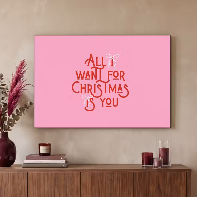 Art Frame - Tekst - Kerst - Roze - Rood — 3