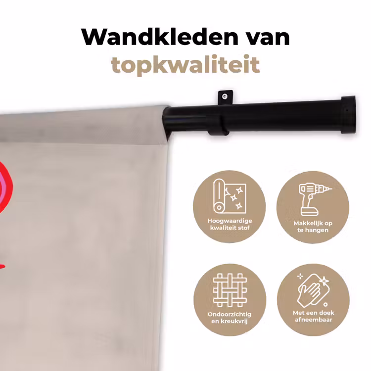 Wandkleed - Cocktail - Kerst - Beige - Roze — 3