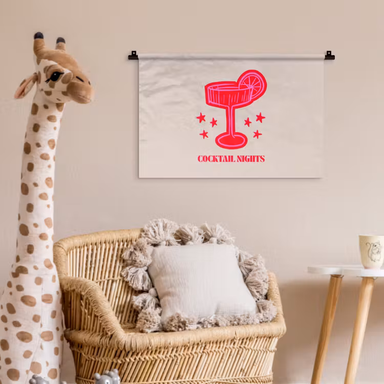 Wandkleed - Cocktail - Kerst - Beige - Roze — 5
