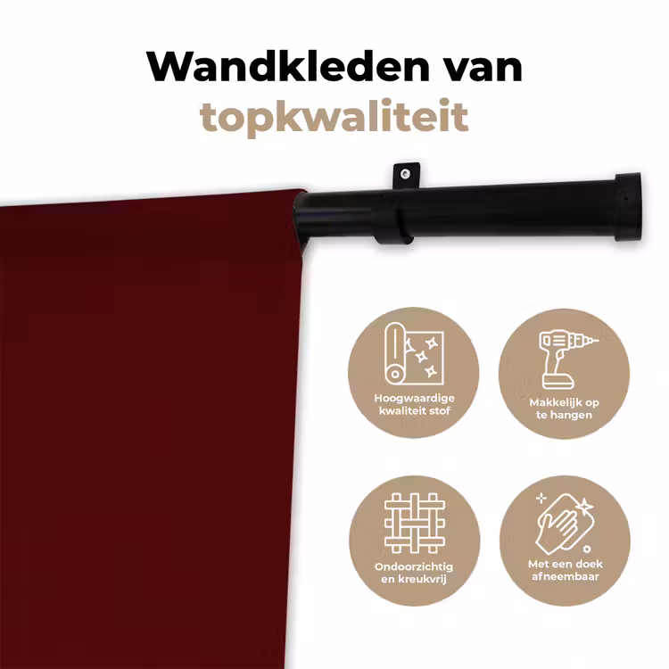 Wandkleed - December - Tekst - Kerst - Burgundy — 3