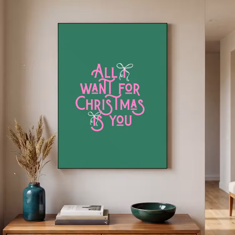 Art Frame - Kerst - Tekst - Roze - Groen — 3