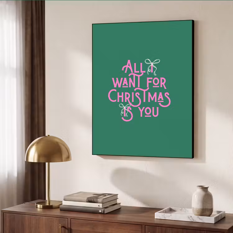 Art Frame - Kerst - Tekst - Roze - Groen — 7