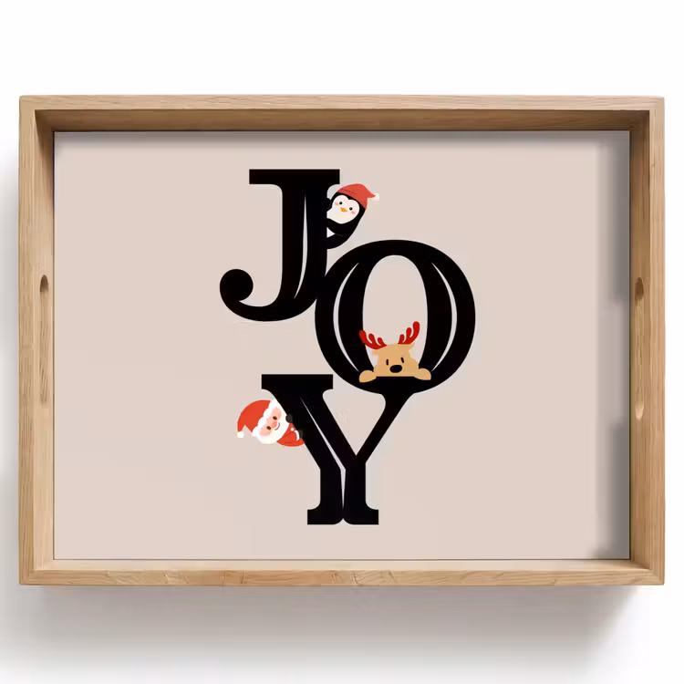 Dienblad - Joy - Animatie - Zwart - Kerst — 1