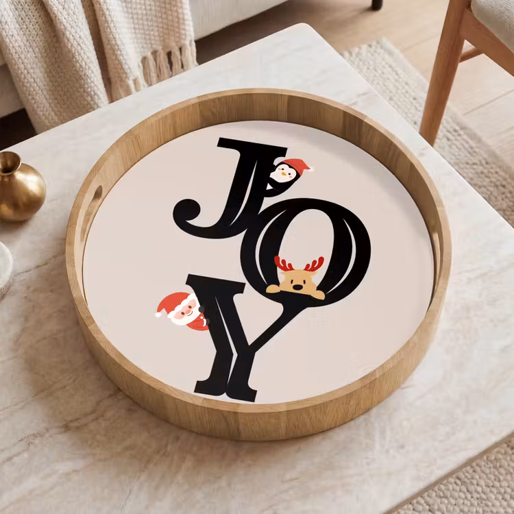 Dienblad - Joy - Animatie - Zwart - Kerst — 2