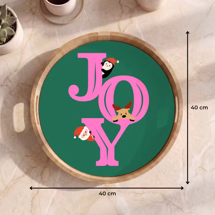 Dienblad - Joy - Kerst - Animatie - Roze - Groen — 9