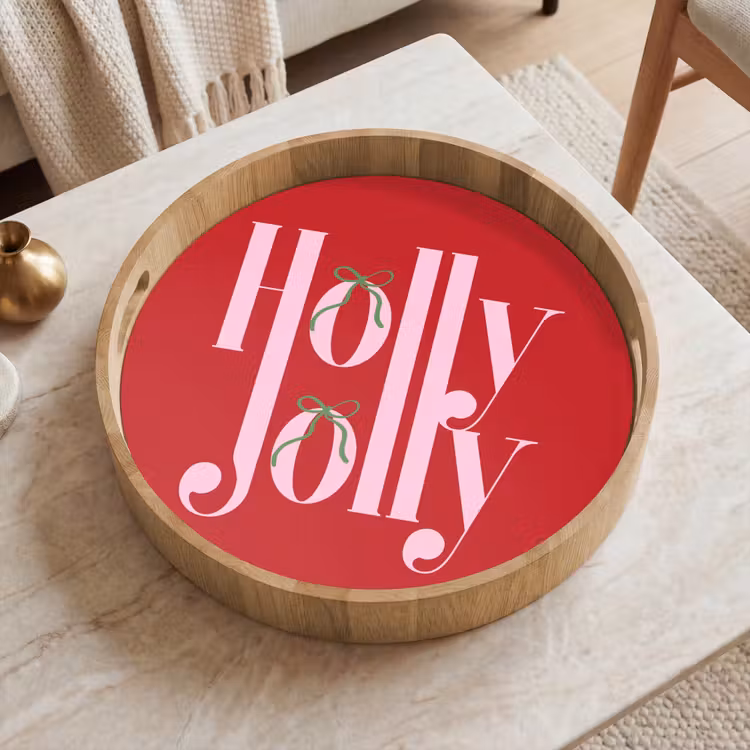 Dienblad - Kerst - Roze - Rood - Tekst — 2