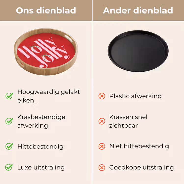 Dienblad - Kerst - Roze - Rood - Tekst — 3
