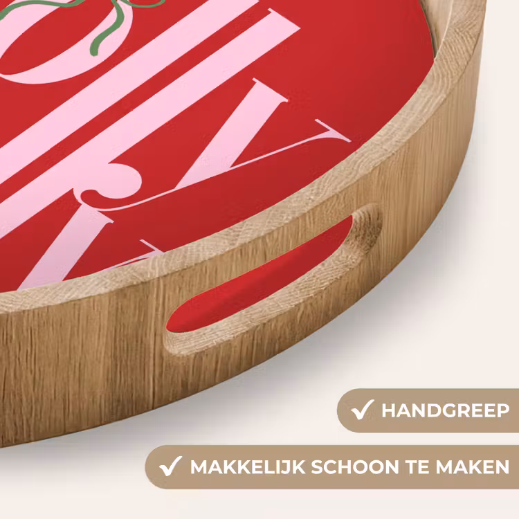 Dienblad - Kerst - Roze - Rood - Tekst — 5
