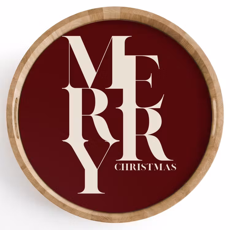 Dienblad - Merry - Tekst - Donker - Rood