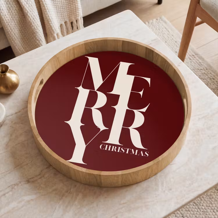 Dienblad - Merry - Tekst - Donker - Rood — 2