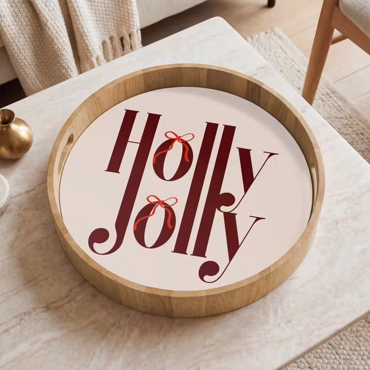 Dienblad - Tekst - Kerst - Bruin — 2