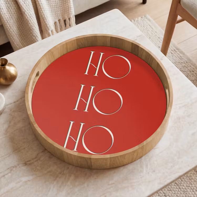 Dienblad - Tekst - Kerst - Modern - Rood — 2