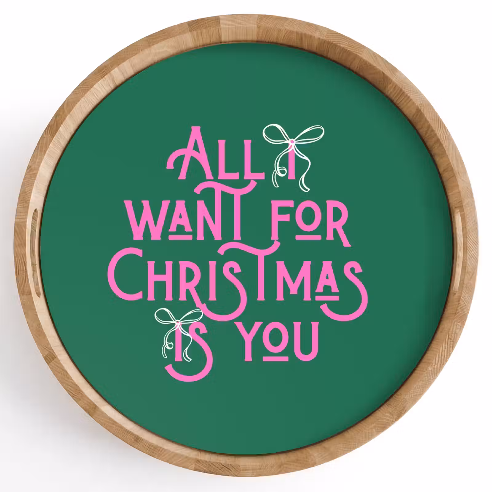 Dienblad - Kerst - Tekst - Roze - Groen — 1